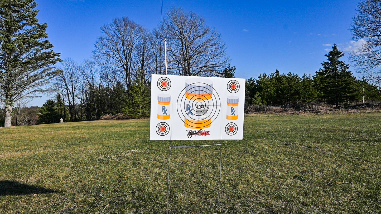 Portable Shooting Target Range, Plastic + Stand - Prescription Drug Target