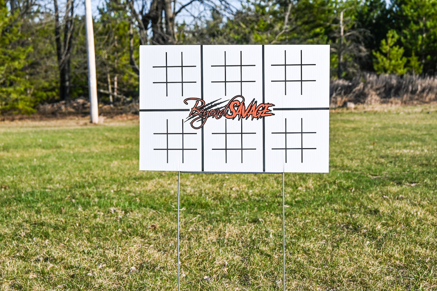 Portable Shooting Target Range, Plastic + Stand - Tic Tac Toe Target