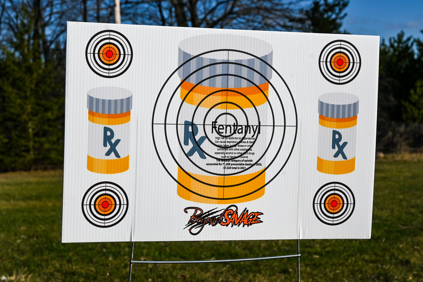 Portable Shooting Target Range, Plastic + Stand - Prescription Drug Target