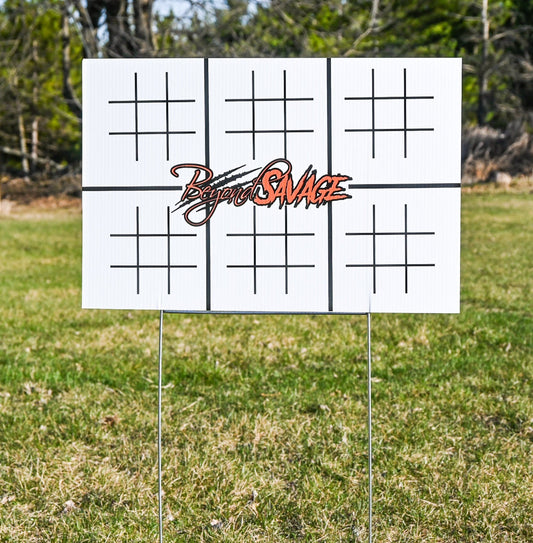 Portable Shooting Target Range, Plastic + Stand - Tic Tac Toe Target