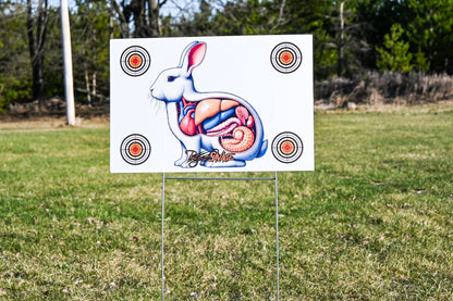 Portable Shooting Target Range, Plastic + Stand - Rabbit Vital Organs