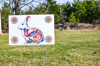 Portable Shooting Target Range, Plastic + Stand - Rabbit Vital Organs