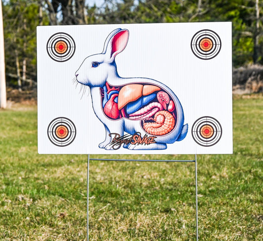 Portable Shooting Target Range, Plastic + Stand - Rabbit Vital Organs