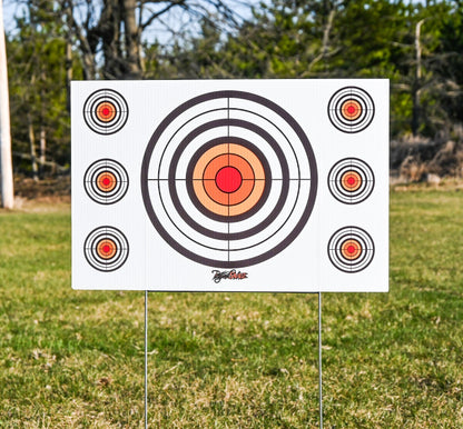 Portable Shooting Target Range, Plastic + Stand - Standard Sighting Targets